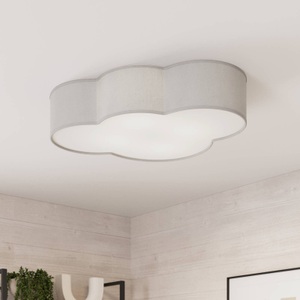 TK LIGHTING, Deckenleuchte Cloud aus Textil, Länge 62 cm, grau, Deckenleuchte Cloud aus Textil, Länge 62 cm, grau
