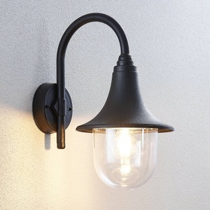 Außenwandlampe Nalevi, gebogen, schwarz