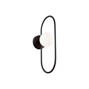 Homemania, Homemania - Wandleuchte schwarz fancy - 1 x G9, Max 25W, Wandleuchte Fancy mit Glasschirm, schwarz