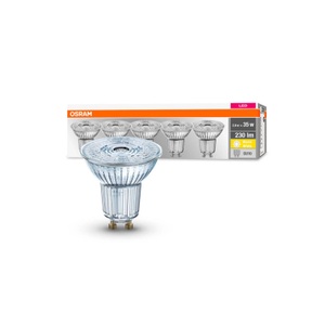 Osram, OSRAM LED-Reflektor GU10 2,6W 2.700K 230lm 36° 5er, OSRAM 4058075157941 LED EEK F (A - G) GU10 Reflektor 2.6 W = 35 W Warmweiß (Ø x H) 50 mm x 50 mm 5 St.
