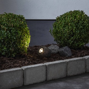 Star Trading, Star Trading - Solarleuchte ROCKY - grau - 10/11/8 cm