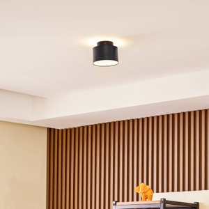 LINDBY, Lindby Nivoria LED-Strahler, Ø 11 cm, sandschwarz, Lindby LED-Strahler Nivoria, 11 x 8,8 cm, sandschwarz, Alu