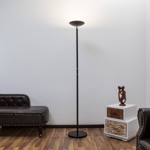 Lampenwelt.com, Schwarzer LED-Deckenfluter Malea, Schwarzer LED-Deckenfluter Malea