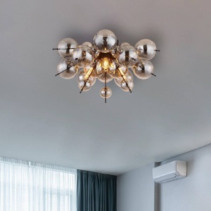 Deckenleuchte Udo, rauchgrau, Ø 55 cm, Glas