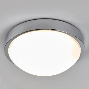 Lampenwelt.com, Verchromte Bad-Deckenlampe Elucio, IP44, Verchromte Bad-Deckenlampe Elucio, IP44