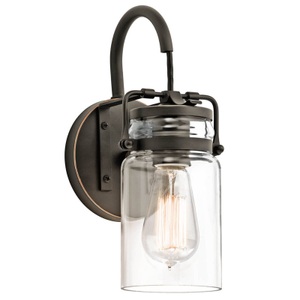 KICHLER, Transparenter Schirm - Wandlampe Brinley, Transparenter Schirm - Wandlampe Brinley