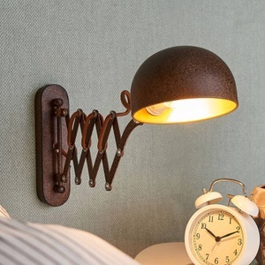 Lampenwelt.com, Scherenarm-Wandleuchte Curtis, rostfarben, Scherenarm-Wandleuchte Curtis, rostfarben