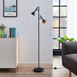 LUCANDE, Stehleuchte Nordwin, 2-flammig, schwarz-gold, 