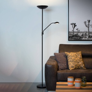Lucide, LED-Deckenfluter Zenith mit LED-Leselampe, schwarz, LED-Deckenfluter Zenith mit LED-Leselampe, schwarz
