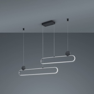 Trio Lighting, LED-Hängeleuchte Grant, dimmbar, CCT, aluminium, LED-Hängeleuchte Grant, dimmbar, CCT, aluminium
