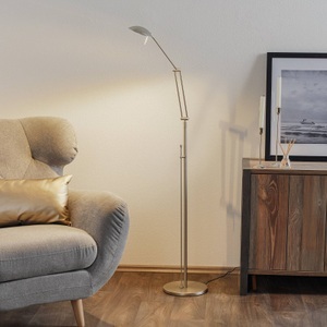 Knapstein, LED-Leseleuchte Carl mit Drehdimmer, Nickel matt, LED-Leseleuchte Carl mit Drehdimmer, Nickel matt