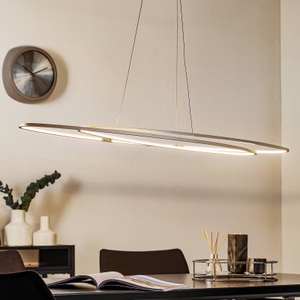BOPP, Bopp Flair - ovale LED-Hängeleuchte, alu, BOPP Led-hängeleuchte 125/140 cm , 46790009 Flair , Alufarben , Metall , 125x140 cm , geschliffen , 003226001403