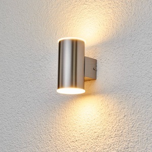 Lampenwelt.com, LED-Außenwandleuchte Morena aus Edelstahl 2fl., LED-Außenwandleuchte Morena aus Edelstahl 2fl.