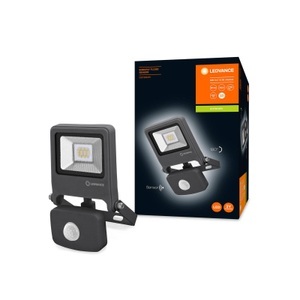 LIVIQUE, Wandlampe Endura Flood, Ledvance LED-Scheinwerfer Endura Schwarz 10W 800lm 100D - 840 Kaltweiß | IP44 - Bewegungs- und Lichtsensor - Symmetrisch