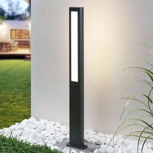 Lampenwelt.com, LED-Wegeleuchte Mhairi, eckig, dunkelgrau, 100 cm, LED-Wegeleuchte Mhairi, eckig, dunkelgrau, 100 cm