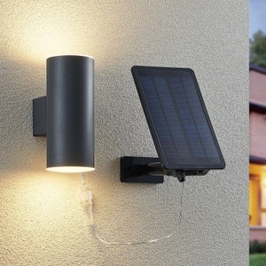 LINDBY, Lindby Maurun LED-Solarwandleuchte, schwarz, 
