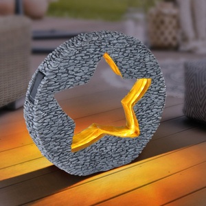 mutoni light, Solarleuchte Kunststoff steingrau 48xLED, Globo Solarleuchte , 36524 , Grau, Goldfarben , Kunststoff , 8.5x29.5 cm , mit Schalter , 004558734303