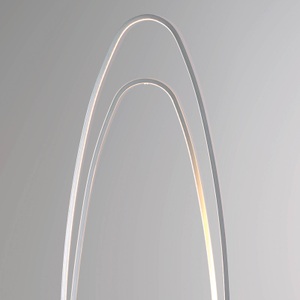 BOPP, Bopp Flair - ellipsenförmige LED-Stehleuchte, alu, BOPP Led-stehleuchte , 46740009 Flair , Alufarben , Metall , 120x33x25 cm , geschliffen , Alarmfunktion , 003226001401