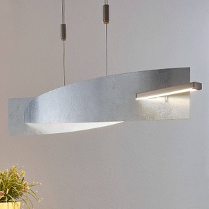Lampenwelt.com, LED-Hängeleuchte Marija, Blende senkrecht, silber, LED-Hängeleuchte Marija, Blende senkrecht, silber