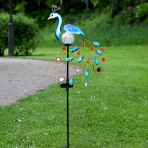 Best Season, LED-Solar-Dekoleuchte Peacock, Pfauenfigur