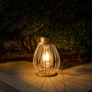 Näve, LED-Deko-Solar-Laterne 5249859, NÄVE - Solarleuchte SILBER - silber - 15.5/15.5/21.5 cm