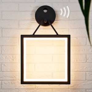 Lampenwelt.com, LED-Außenwandlampe Mirco m. Bewegungsmelder, eckig, LED-Außenwandlampe Mirco m. Bewegungsmelder, eckig