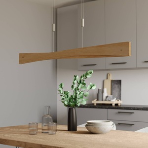 LUCANDE, Lucande Lian LED-Hängelampe, Eichenholz, Quitani LED-Hängeleuchte Lian, Eichenholz