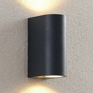 QAZQA, Moderne Wandleuchte dunkelgrau IP44 - Ben 2, Moderne Wandleuchte dunkelgrau IP44 - Ben 2