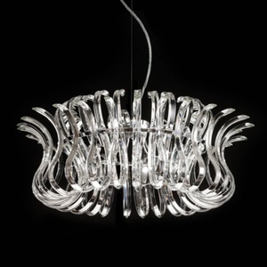 Mettallux, Glas-Hängeleuchte Wave mit 65 cm Durchmesser, Glas-Hängeleuchte Wave mit 65 cm Durchmesser