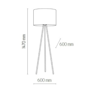 EULUNA, Stehlampe Winston, Dreibein, Schirm weiß, 