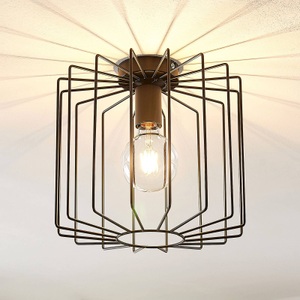 LINDBY, Lindby Agosto Deckenlampe, Metallkäfig, schwarz, 