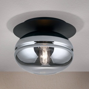 Orion, Deckenleuchte Richard, Metall schwarz, Glas rauch, Deckenleuchte Richard, Metall schwarz, Glas rauch