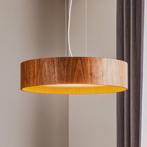 Domus, Nussbaum-Hängeleuchte Lara Wood mit LEDs, 