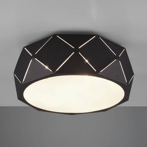 Trio Lighting, Deckenlampe Zandor mit schwarzem Schirm, Deckenlampe Zandor mit schwarzem Schirm