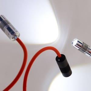 OLIGO, OLIGO A little bit colour Tischlampe chrom/rot, OLIGO A little bit colour Tischlampe chrom/rot