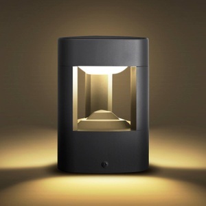 Lampenwelt.com, LED-Sockelleuchte Nanna 20 cm - IP54, LED-Sockelleuchte Pirron, Höhe 20 cm, dreieckig, Aluminium