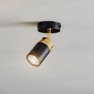 LUMINEX, Deckenspot Reno, zweiflammig, schwarz/gold, Deckenspot Reno, einflammig, schwarz/gold