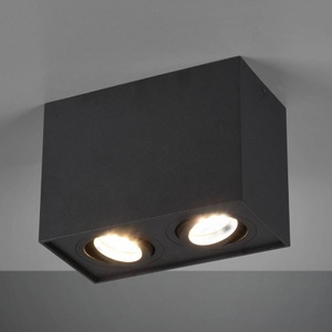 Trio Lighting, Deckenleuchte Biscuit, zweiflammig, schwarz, Deckenleuchte Biscuit, zweiflammig, schwarz
