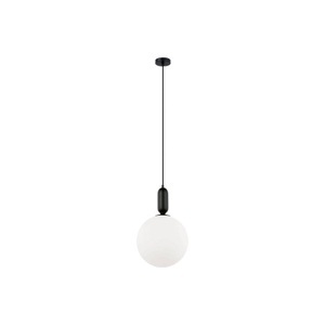 Homemania, Homemania - Hängelampe Schwarz Neptun - 1 x E27, Max 40W, Hängeleuchte Neptune mit Glasschirm, schwarz