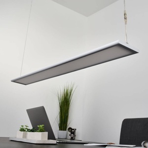 Lampenwelt.com, Dimmbare LED-Büro-Hängeleuchte Samu, 40,5 W, Arcchio LED-Büro-Hängeleuchte Samu, up/down, dimmbar, Alu