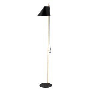 Louis Poulsen, Louis Poulsen-Yuh Floor lamp, Brass/Black, Stehleuchte Yuh metall stein schwarz LED / Sockel Marmor - Verstellbar - Louis Poulsen schwarz en stein