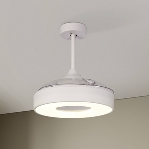 Mantra Iluminación, LED-Deckenventilator Coin Mini weiß DC leise Ø 91 cm CCT, LED-Deckenventilator Coin Mini weiß DC leise Ø 91 cm CCT