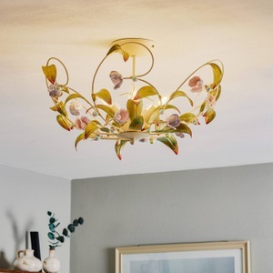 LUMINEX, Hängeleuchte Shade mit Doppelschirm, grafit, Deckenleuchte Rose als Kronleuchter, fünfflammig