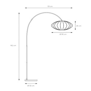 Lucide, Bogenleuchte Corina, creme, E27, 192 cm, Kunststoff, Bogenleuchte Corina, creme, E27, 192 cm, Kunststoff