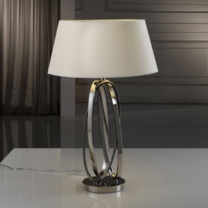 Schuller, Óvalos - edle LED-Tischlampe mit Textilschirm, 