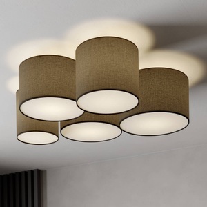 LINDBY, Lindby Laurenz Deckenlampe, 5-fl. 83 cm grau, 