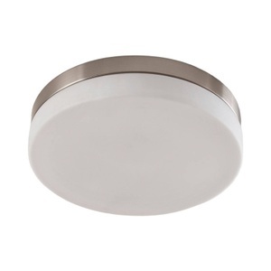Weiße Deckenlampe Amilia mit Nickelgestell, IP44