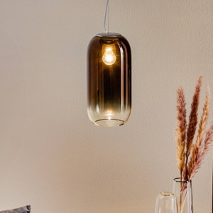 Artemide, Artemide Gople Mini Hängeleuchte bronze, Pendelleuchte Gople Mini glas transparent metall / Glas - H 29 cm - Artemide metall en glas