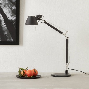 Artemide, Artemide - Tischleuchte TOLOMEO - schwarz - Metall - 17cm/45cm, Tischleuchte Tolomeo Micro metall schwarz / 1987 - Artemide schwarz en metall
