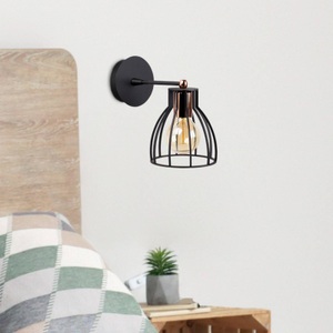 Home, Home - Wandlampe Kemah - Schwarz, Wandleuchte Kemah N-1238 1-flammig schwarz/bronze